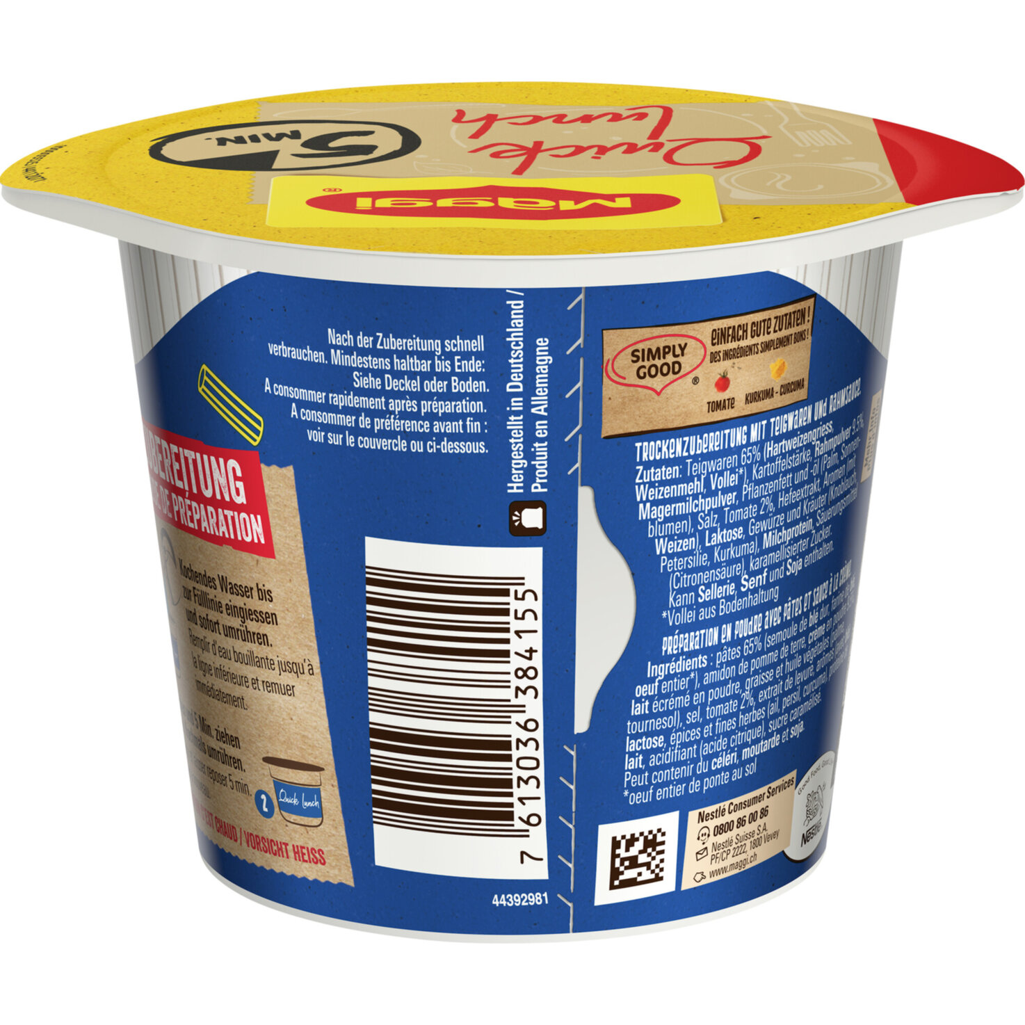 Maggi Quick Lunch Hoernli Rahmsauce