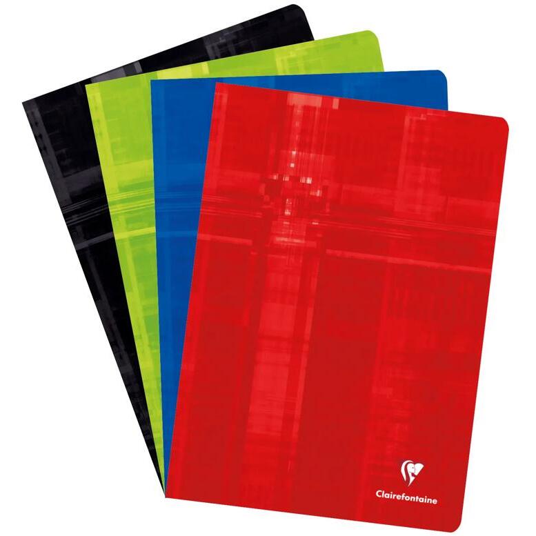 Cahier piqué A4 96 pages petits carreaux + marge - Assortis