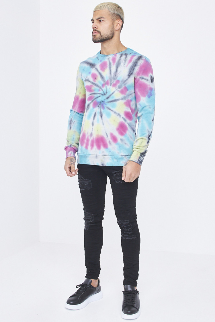 Sweat multicolore à motif psychédélique