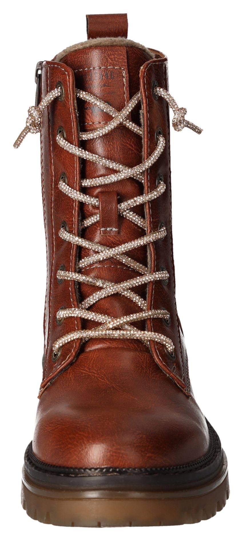 Mustang Shoes Schnürboots  , Stiefelette, Blockabsatz, mit praktischem Reissverschluss
