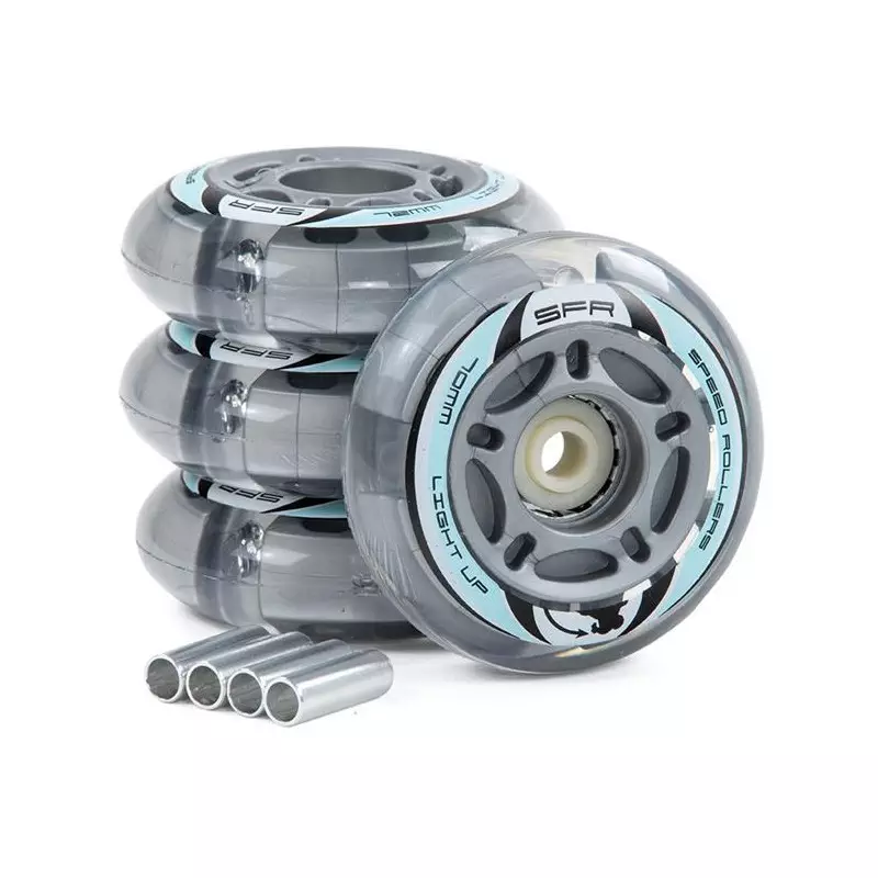 Roue Roller en ligne SFR ROLLER Light Up Inline Wheels Silver