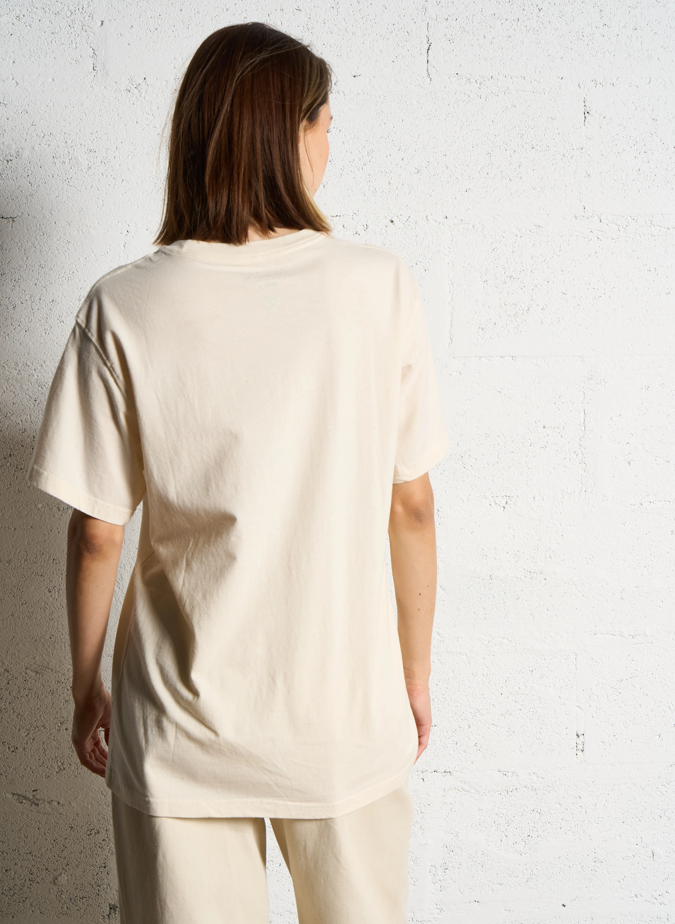 TRUCKER HEAVEN - Tee-shirt droit col rond sérigraphié en coton | Beige