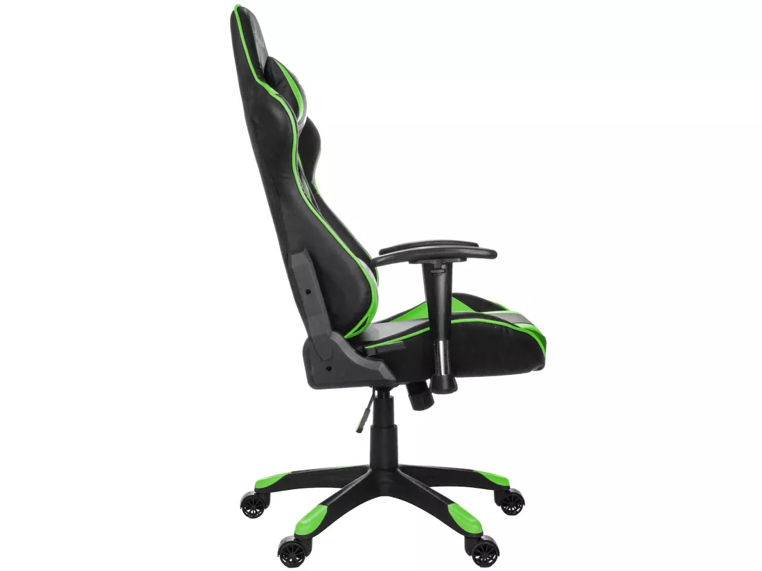 Paracon Knight Fauteuil de gamer avec oreiller cervical et soutien lombaire, vert.
