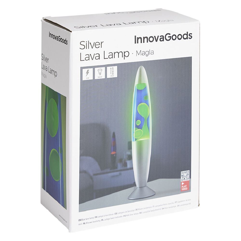 Lampe à lave jaune et bleu Ø8,5xH34cm