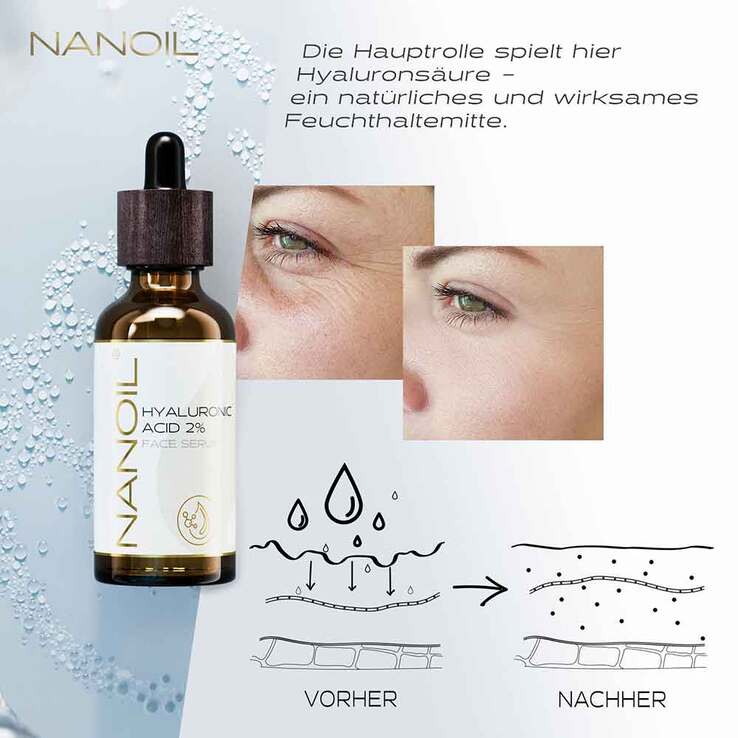Nanoil Gesichtsserum mit Hyaluronsäure, 50 ml