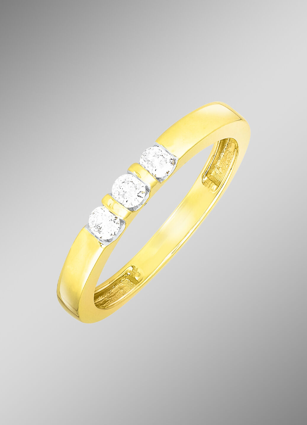 Eleganter Damenring mit 3 Brillanten
