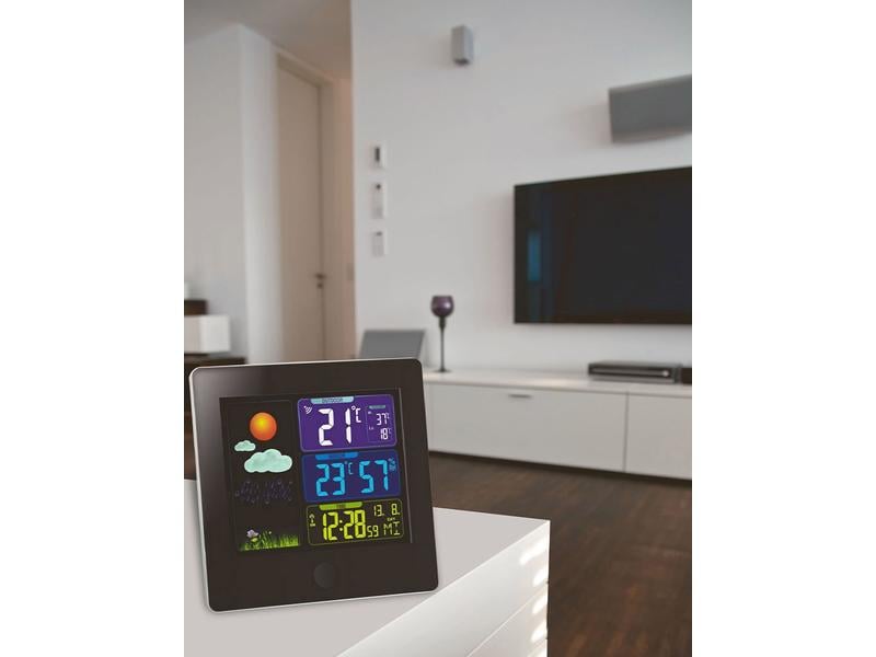TFA Dostmann Wetterstation Sun Weiss Funk-Wetterstation mit Farbdisplay