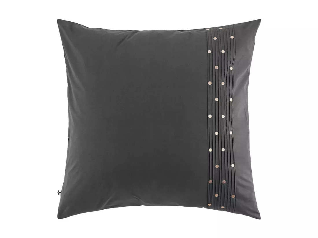 POLLY - Taie d'Oreiller 63x63cm Coton Coloris Poivre