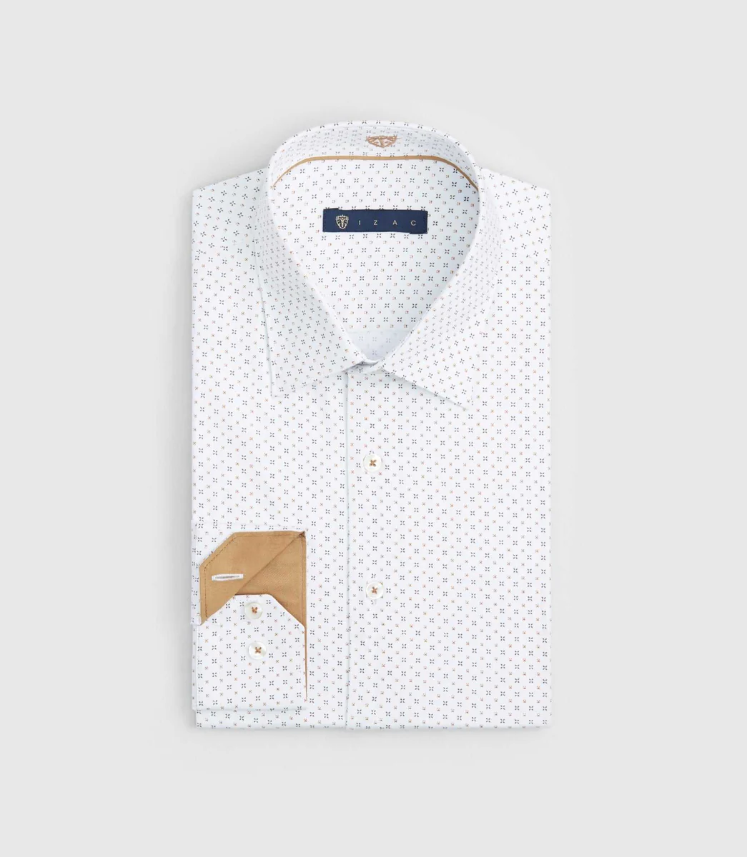Chemise imprimée beige 