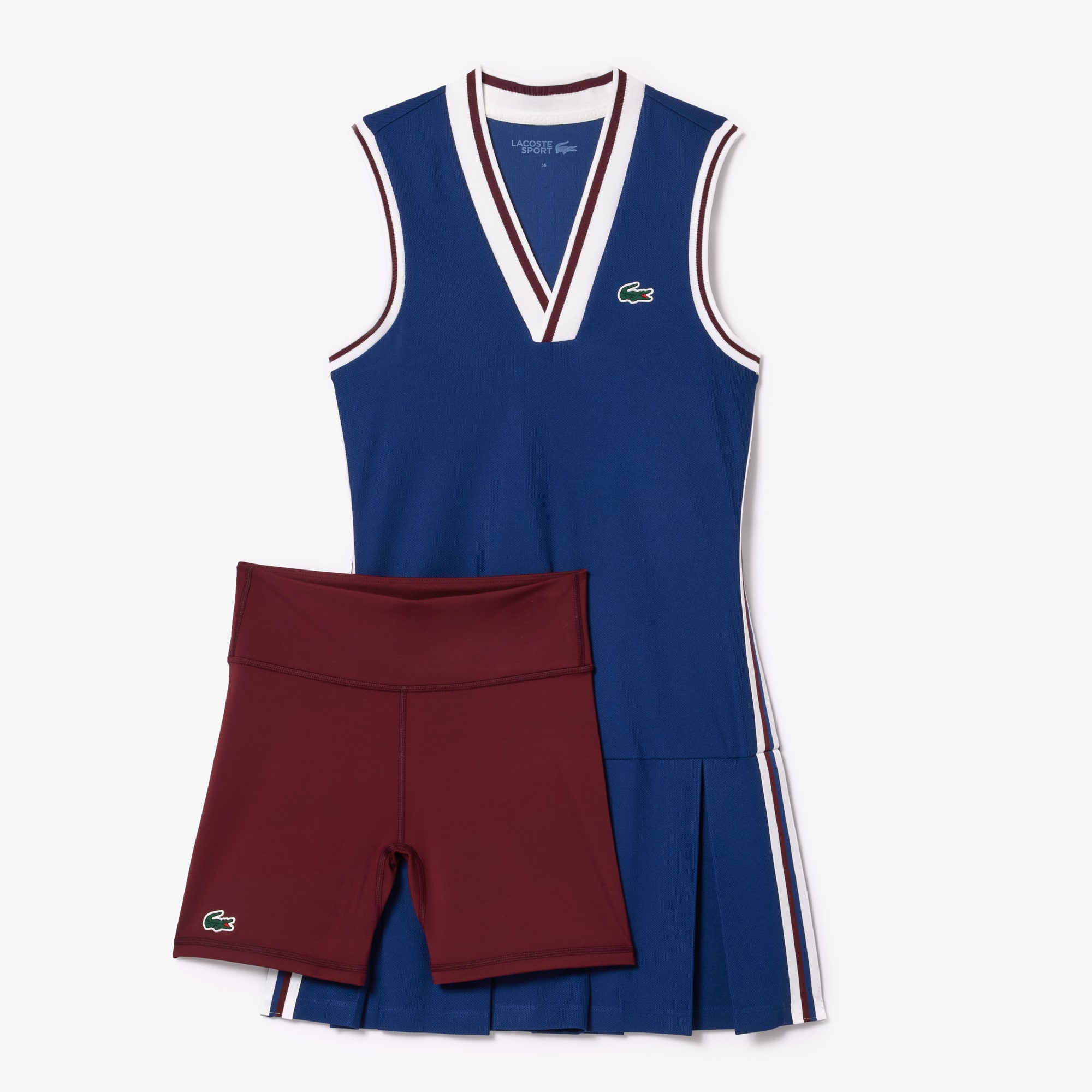 Robe Sport en piqué avec shorty amovible Robes & Jupes - Bleu - Lacoste - Femme