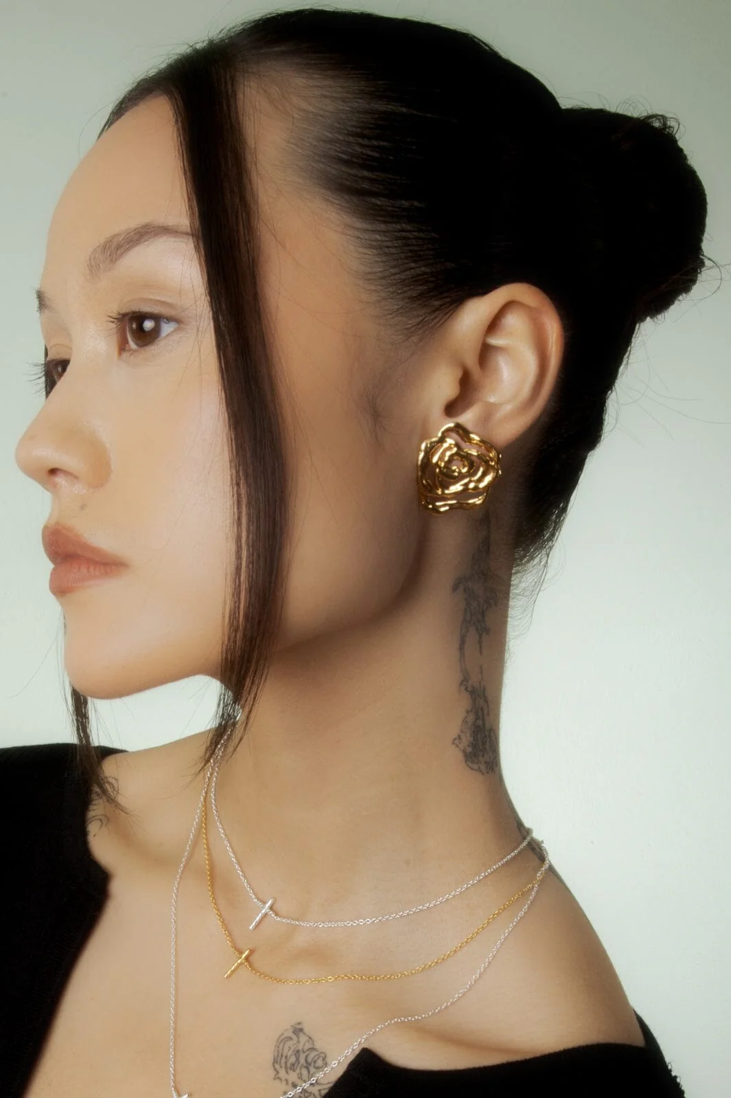 Jane Kønig Rose Earring forgyldt