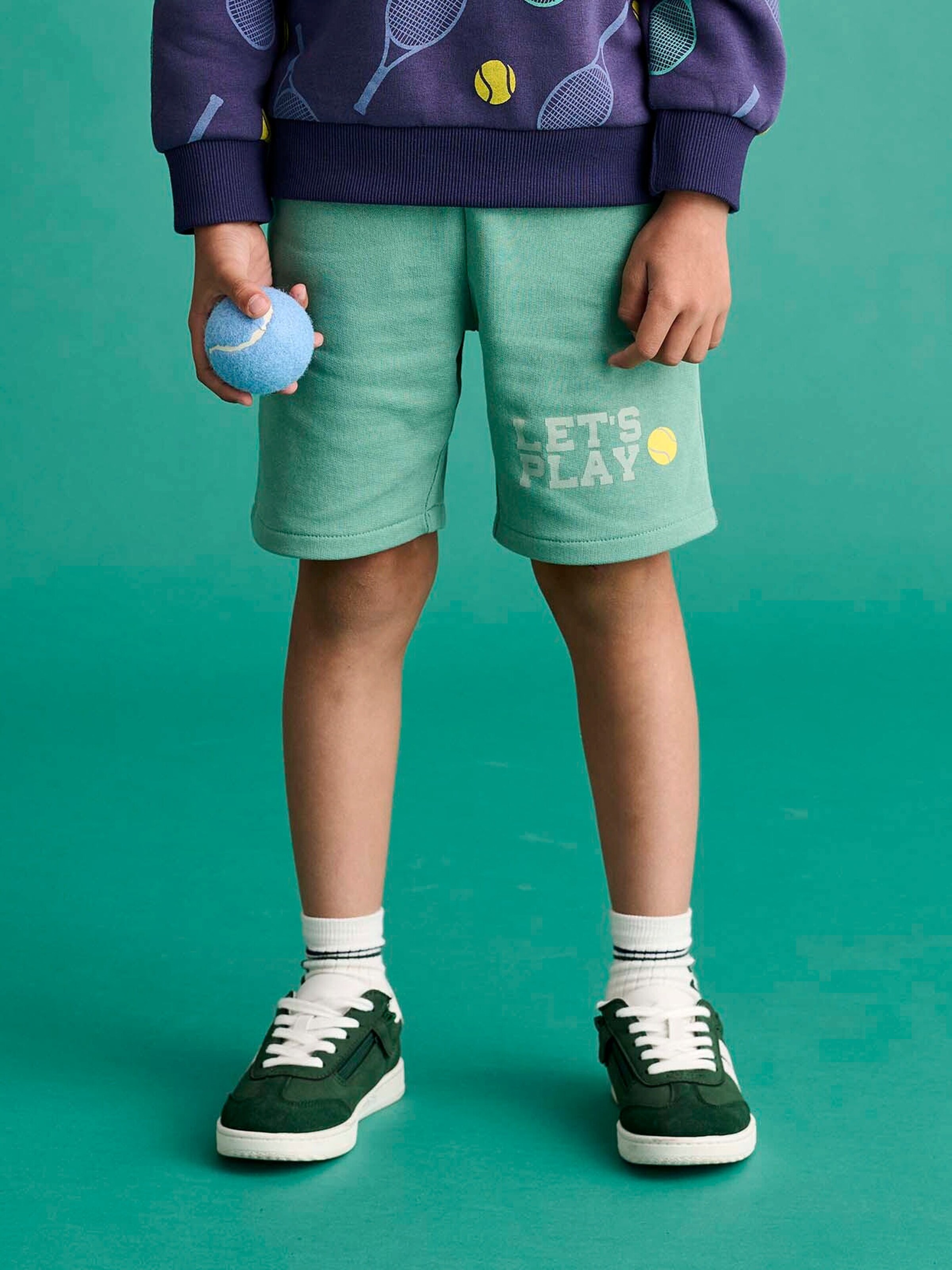 Vertbaudet Jungen Sportshorts aus Sweatware mintgrün