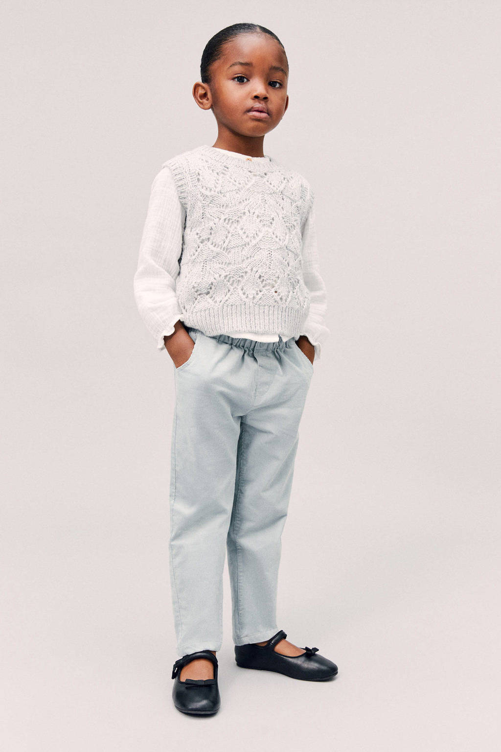 Mango Kids corduroy broek lichtblauw