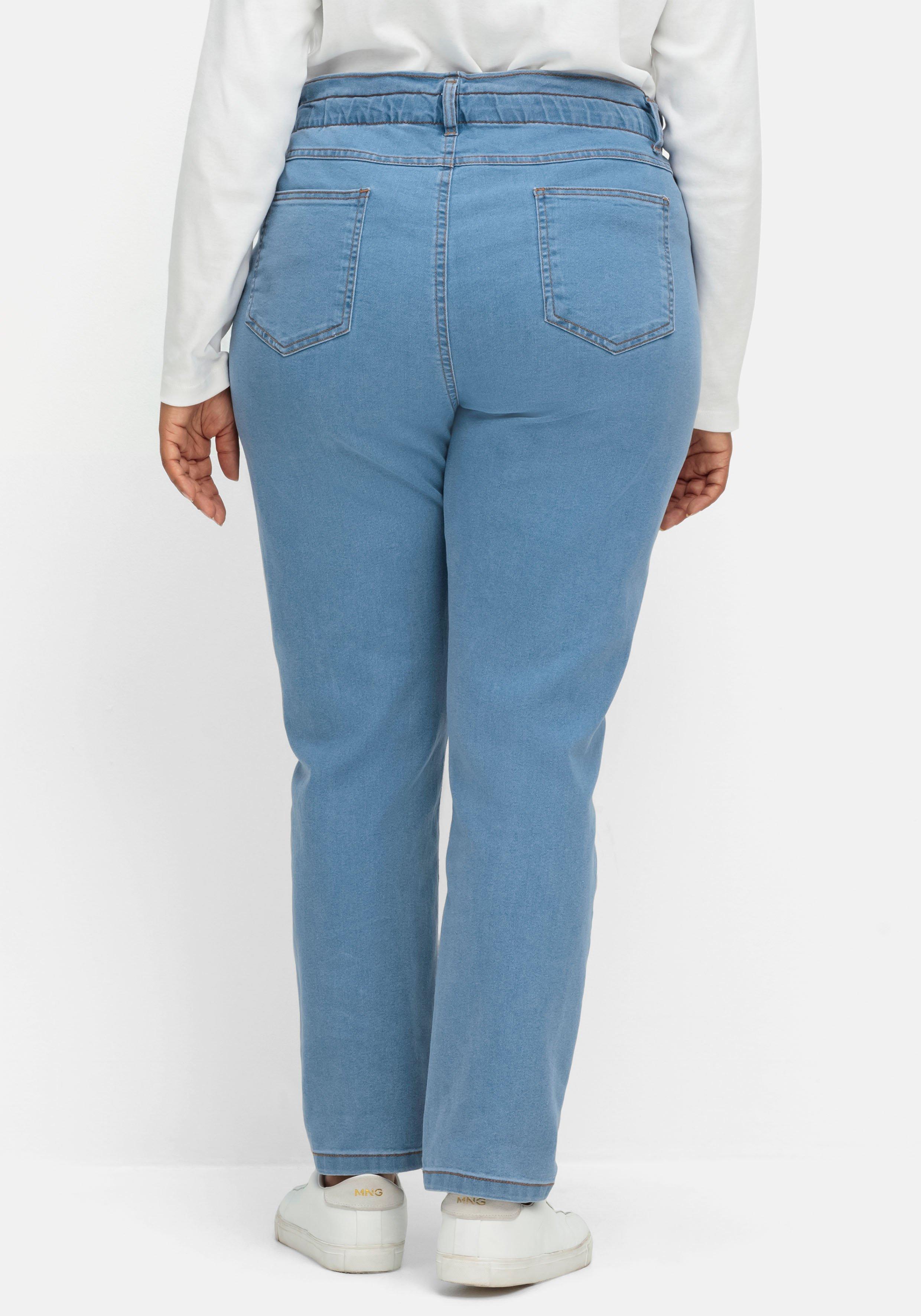 Gerade Jeans im extrahohen Paperbag-Schnitt