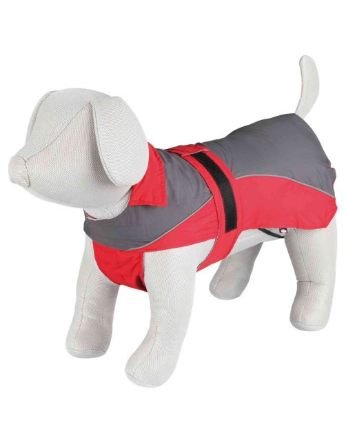 Trixie Regenjas Lorient Rood&Grijs - Hondenkleding