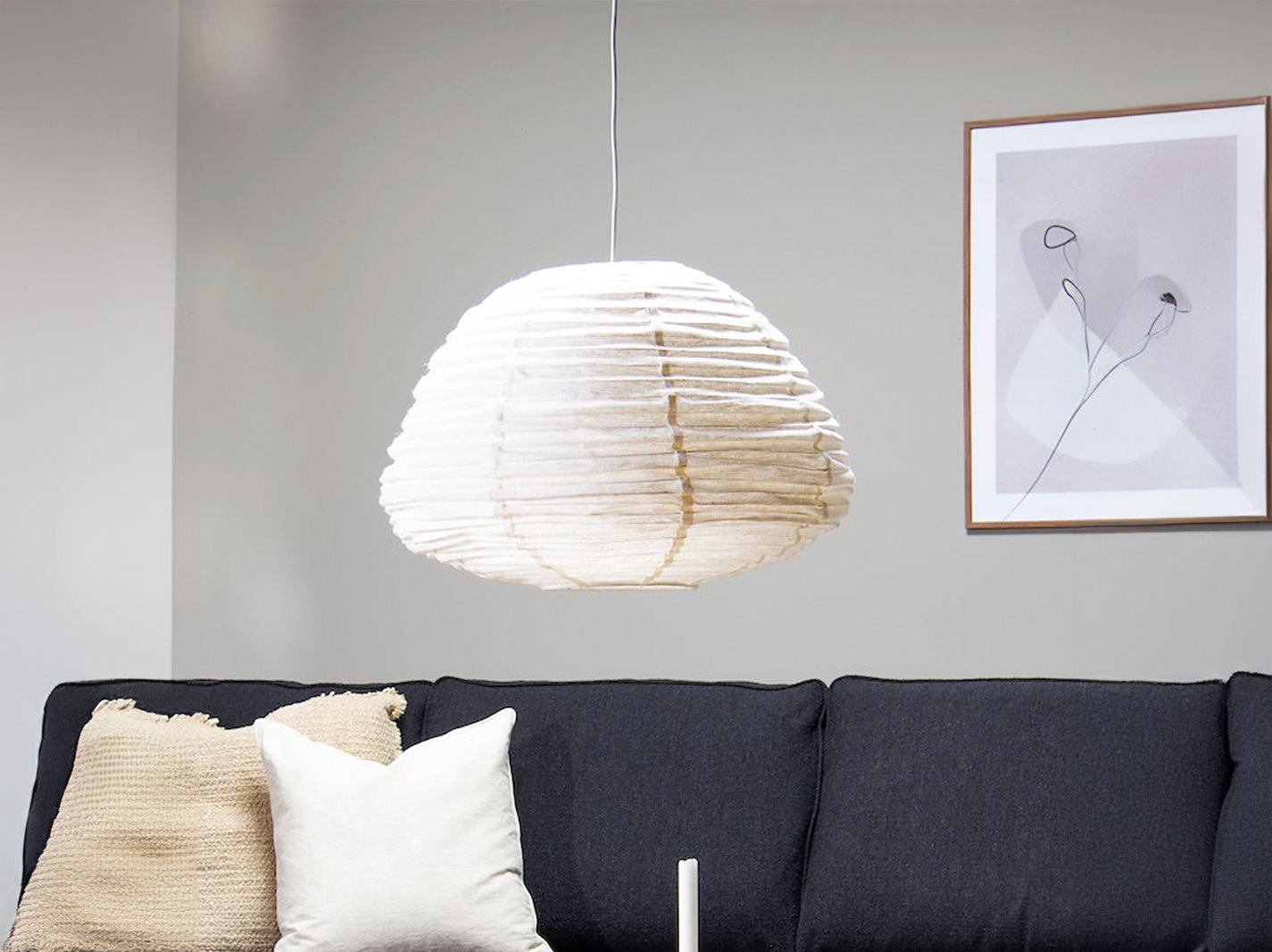 Cebu taklampe Juteskjerm med hvit ledning 120cm.