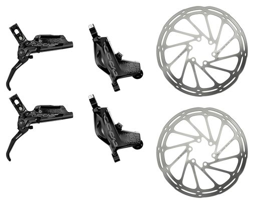 Paire de Freins SRAM CODE RSC Noir avec 2 Disques Sram Centerline 6 Trous Arrondi Argent 200 mm