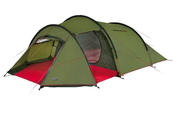 High Peak Falcon 4, Camping, Tunneltelt, 4 person(er), 5,9 kg, Grøn, Rød