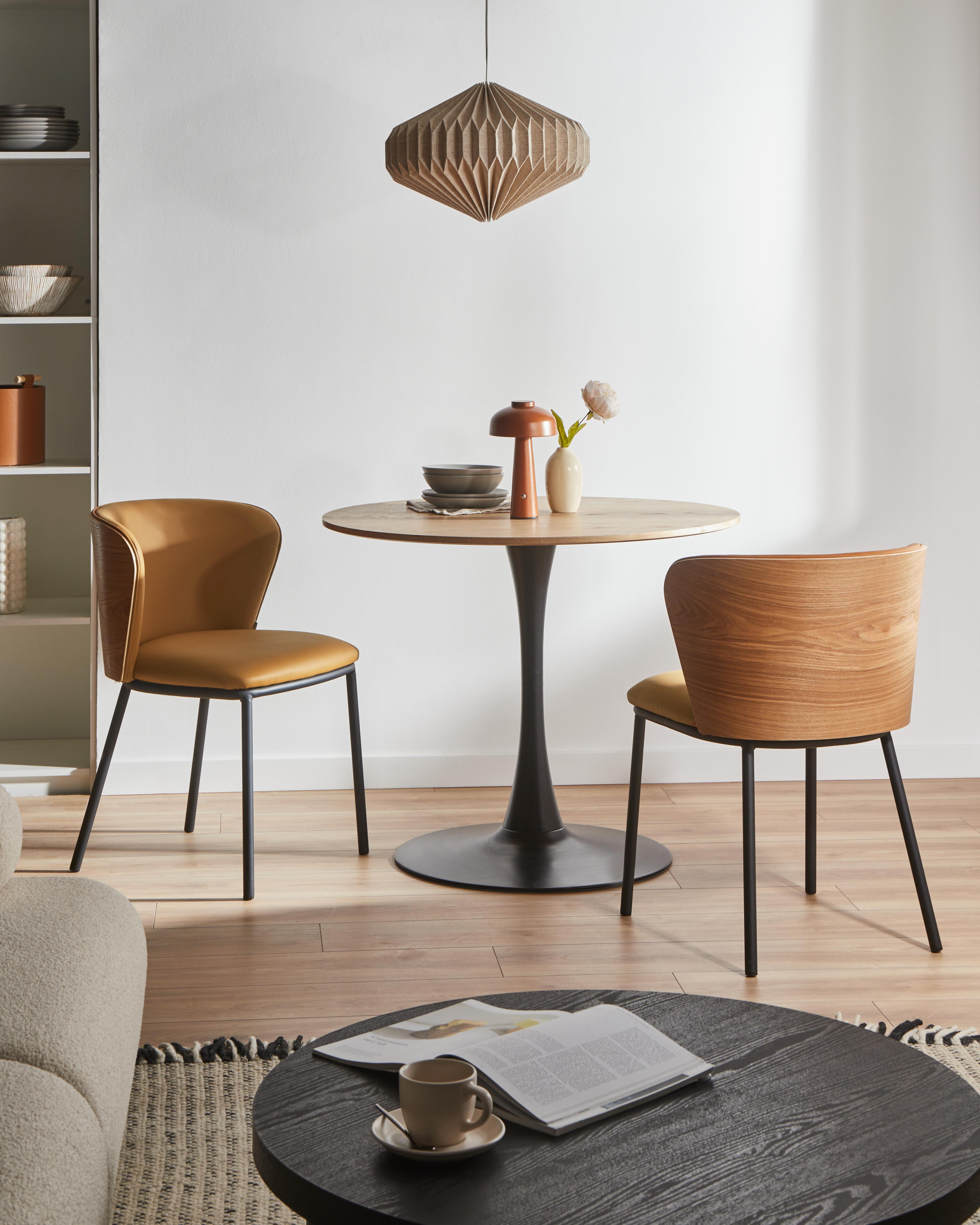 Set van 2 eetkamerstoelen HOSKIN Kunstleer Bruin