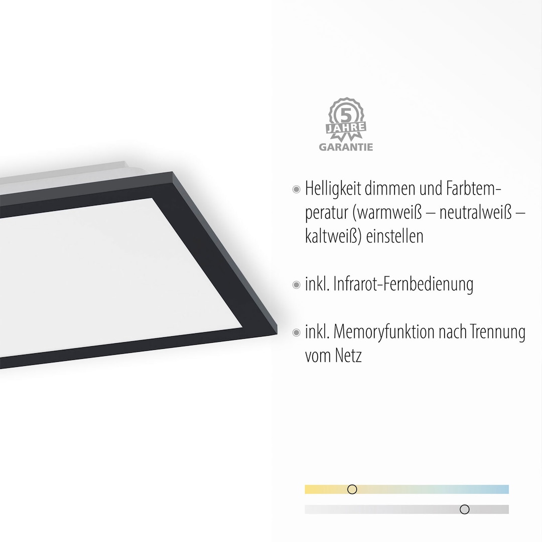 LED-Deckenleuchte Flat 29,5x29,5 cm schwarz