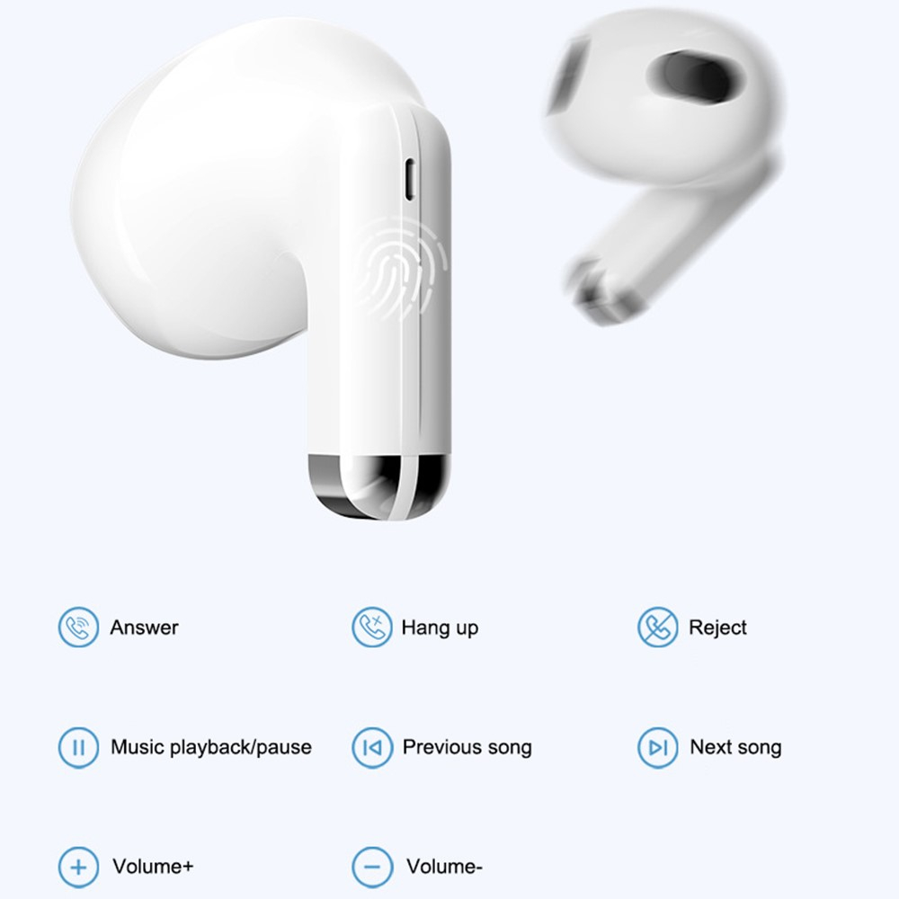 Kabellose TWS Bluetooth 5.3 In-Ear Kopfhörer True Wireless Headset mit Ladecase (250mAh) - Weiss