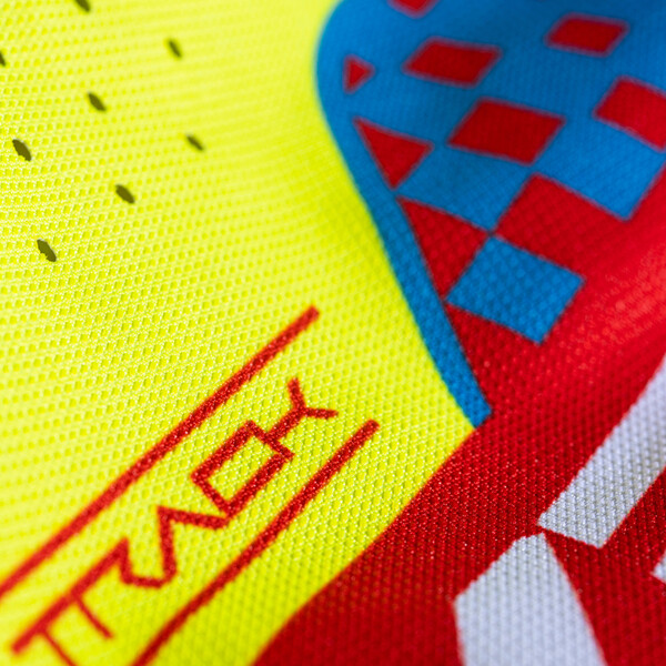 Kenny - Pantalon Enfant Track Focus Kid - 2023 Jaune fluo / Rouge / Bleu