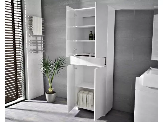 Colonne Pureza 60 cm - Blanc Laqué BM salle de bain suspendue ou posée