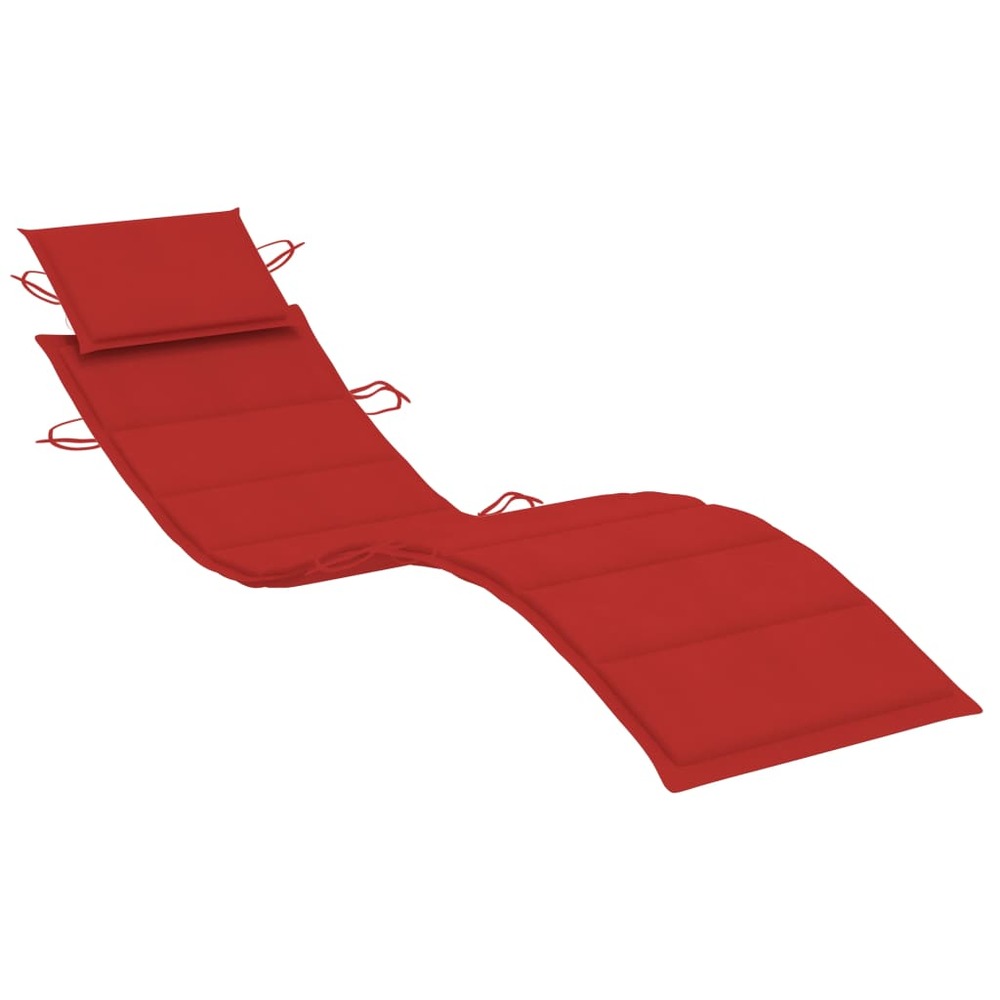 Transat chaise longue bain de soleil lit de jardin terrasse meuble d'extérieur 180 cm à bascule avec coussin bois de teck sol