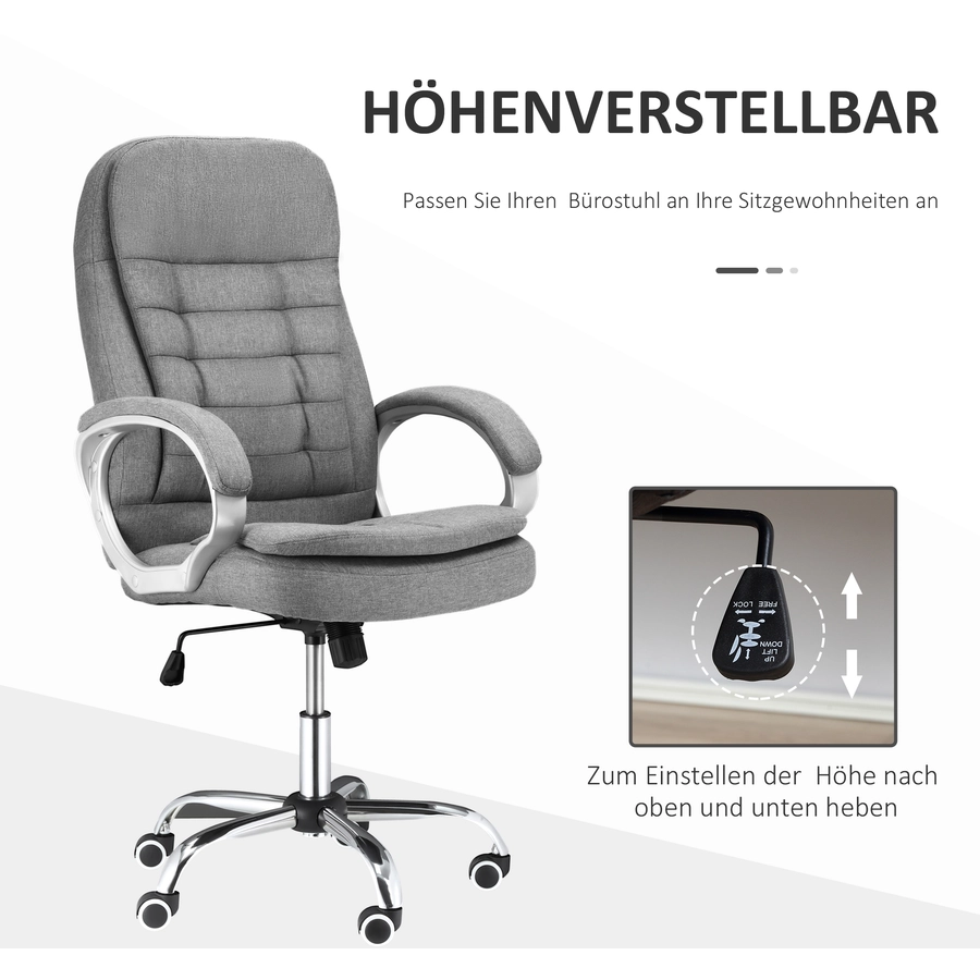 Vinsetto Bürostuhl mit hoher Rückenlehne grau
