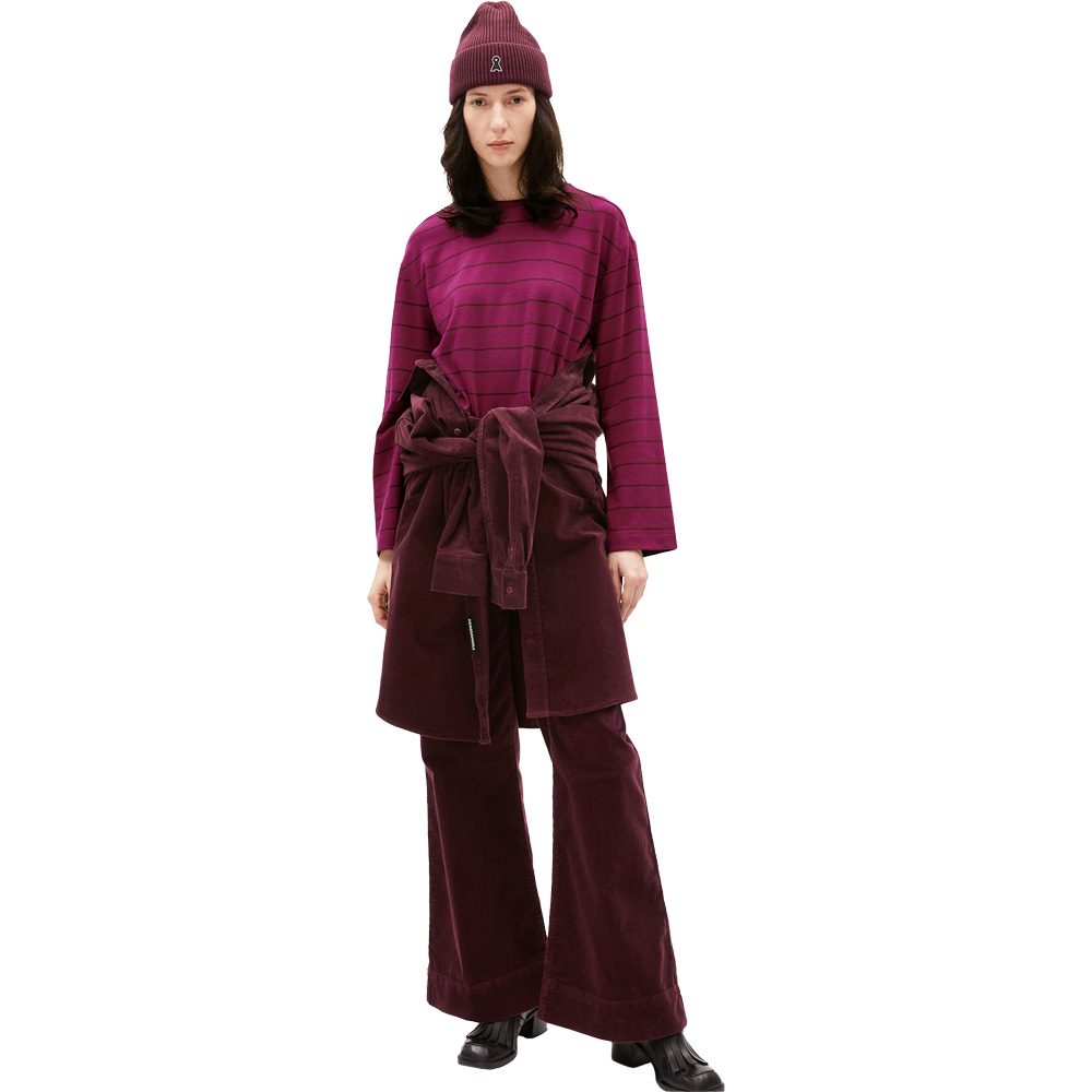 Armedangels Marynaa Fine Stripe Longsleeve Damen cherry juice-cranberry juice