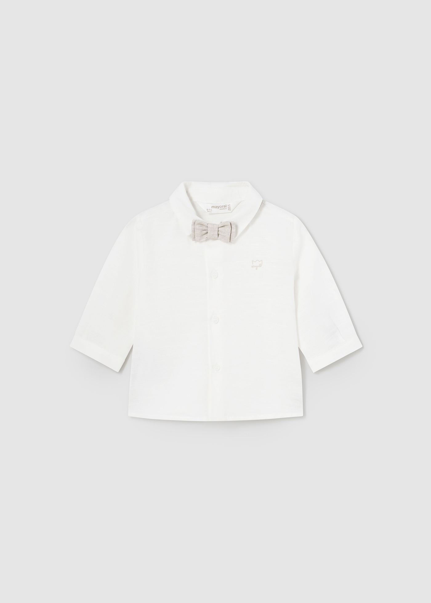 Camisa Oxford Better Cotton para recém-nascidos com gravata borboleta