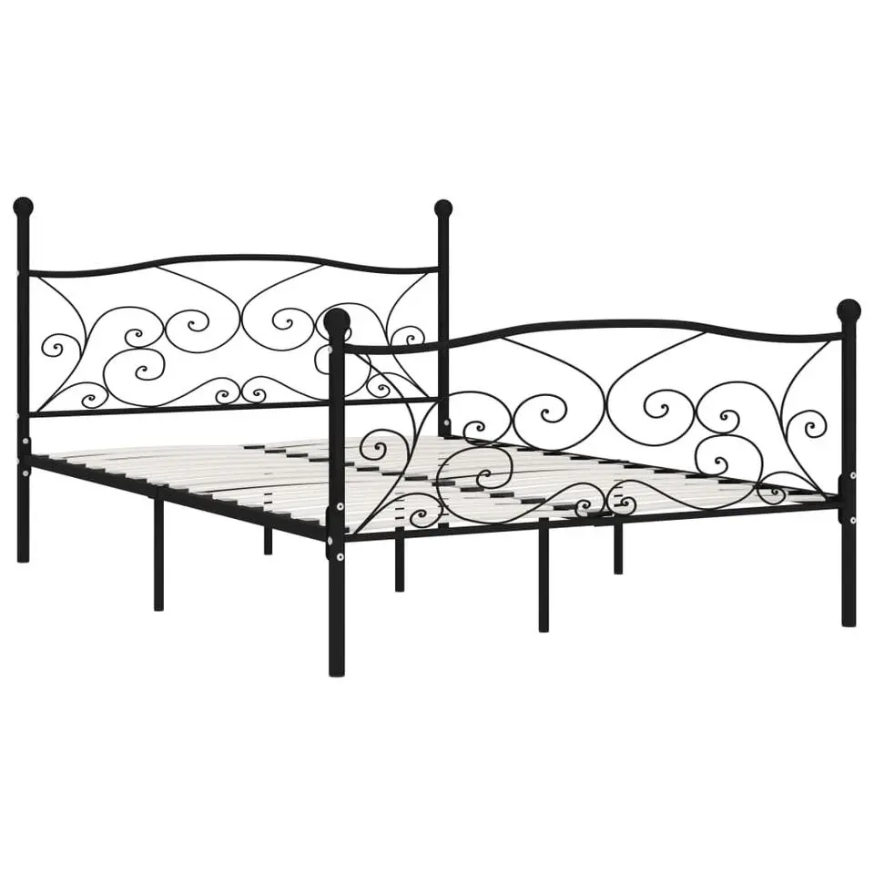 vidaXL - Bed frame met lattenbodem - Zwart - Metaal - 120x200 cm