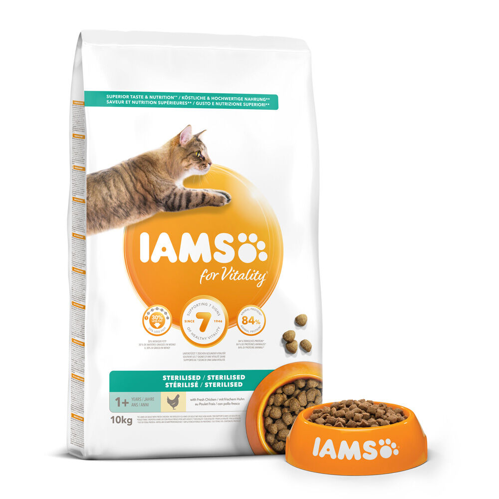 IAMS Adult Sterilised - Kattenvoer - 10 Kilogram - kip