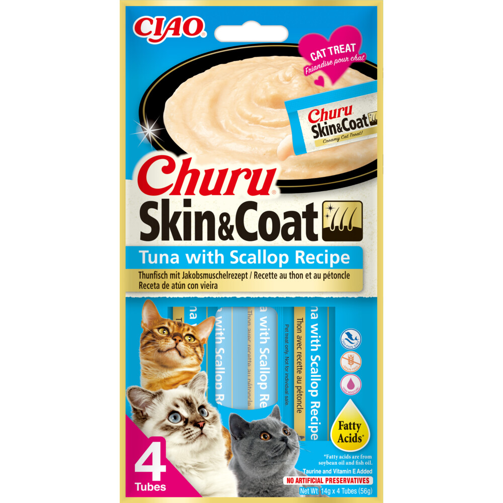 Ciao Churu Kat Huid & Vacht Sint-jakobsschelp & Tonijn56 gr