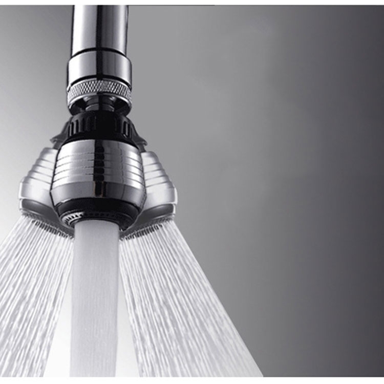 (2er Set) 360° Drehbarer Wasserhahn Luftsprudler Hahn Belüfter Aufsatz für Küche / Bad mit 24mm Aussengewinde - Silber / Schwarz