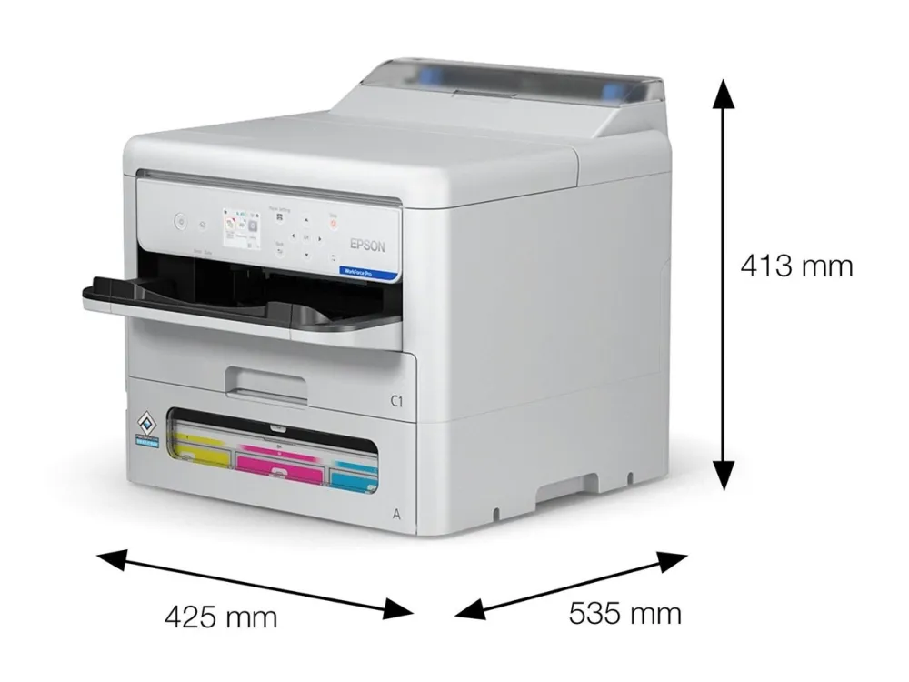 Epson WorkForce Pro EP-C800RDW - Printer - farve - Duplex - blækprinter - A4/Legal - 4800 x 1200 dpi - op til 25 spm (mono) / op til 25 spm (farve) - kapacitet: 330 ark - USB 2.0, Gigabit LAN, Wi-Fi(ac)