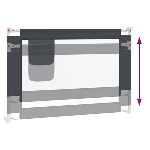 vidaXL Sengehest småbarn mørkegrå 100x25 cm stoff