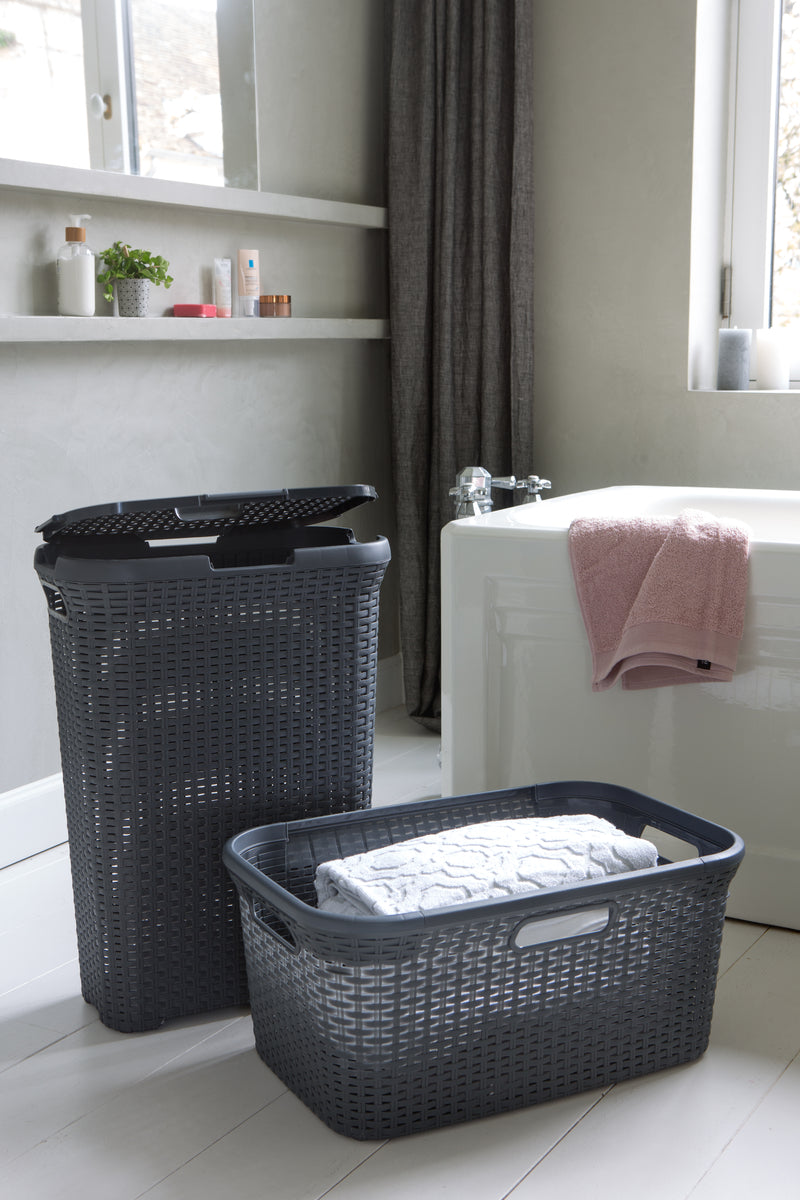 Curver Style Wasmand - 45L - 2 stuks - Antraciet