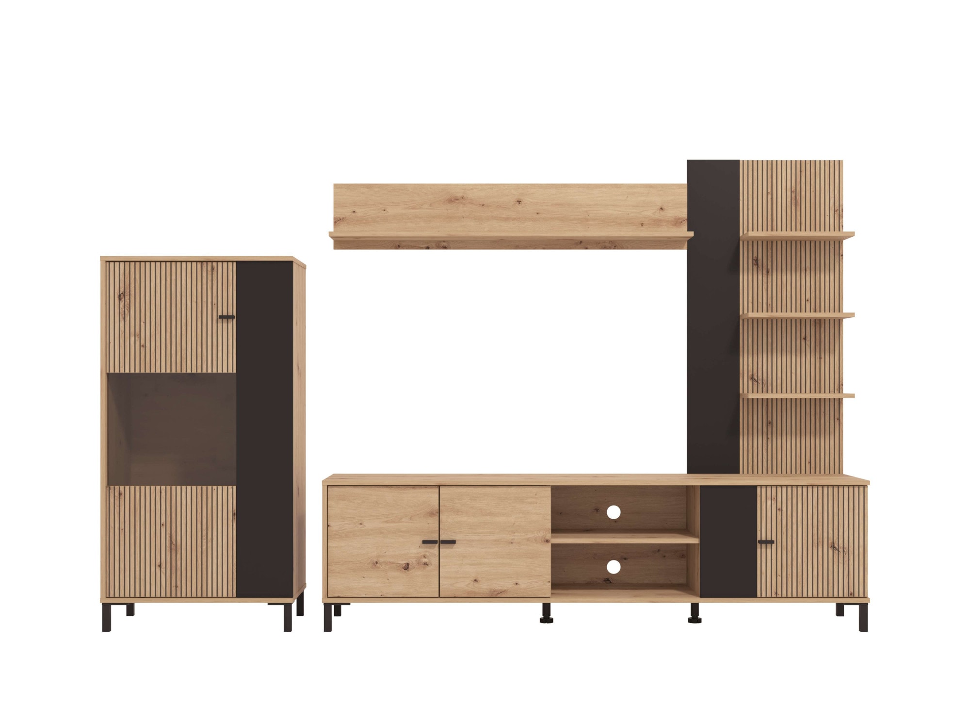 INOSIGN Wohnwand »Avignon, inkl. Highboard, TV-Board, Standregal und Wandregal« Komplett-Set, 4 Stk. tlg.