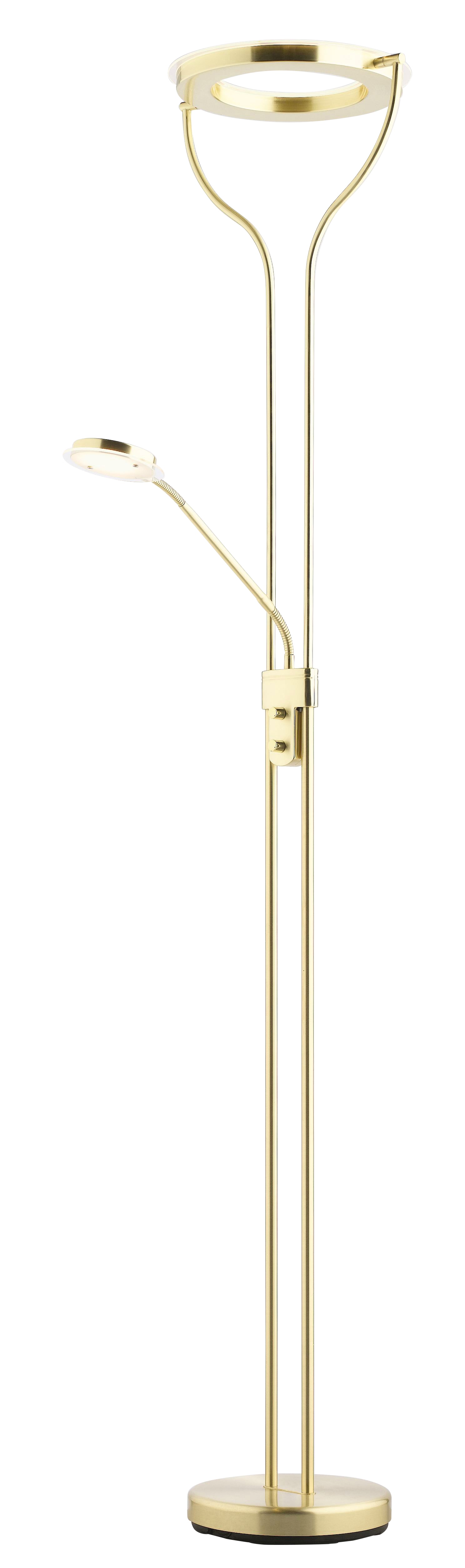 casaNOVA LED Deckenfluter mit Leselampe SEATTLE II messingfarbig