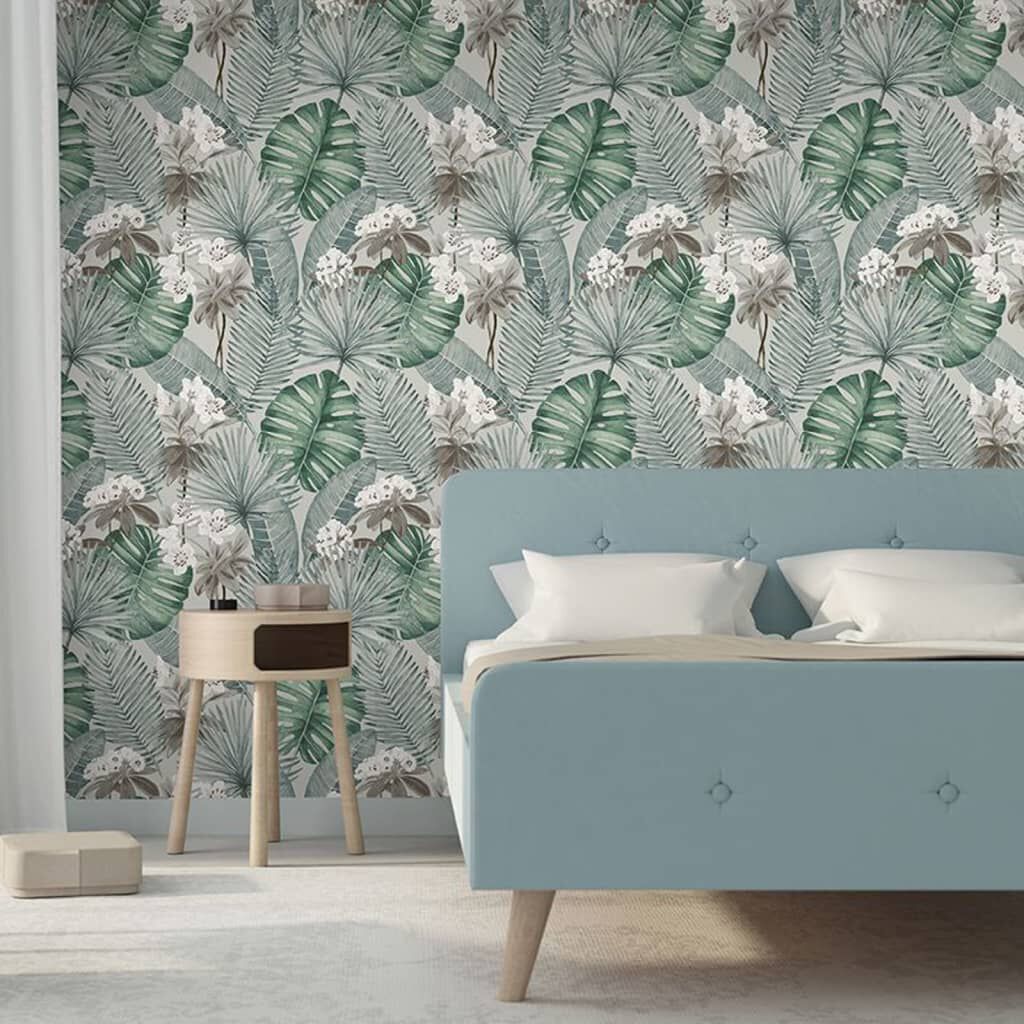 DUTCH WALLCOVERINGS Eden Behang, Grijs en Lichtgroen