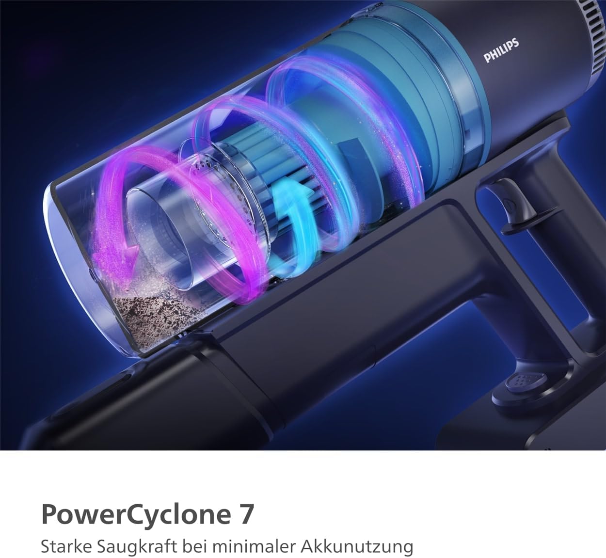 Philips Akku-Staubsauger 2000 Serie. Starke Saugkraft auf Hartböden, 40min Laufzeit, LED-Düse, austauschbarer Akku, leicht, 3-stufige Filterung, Wandhalterung (XC2012/01)
