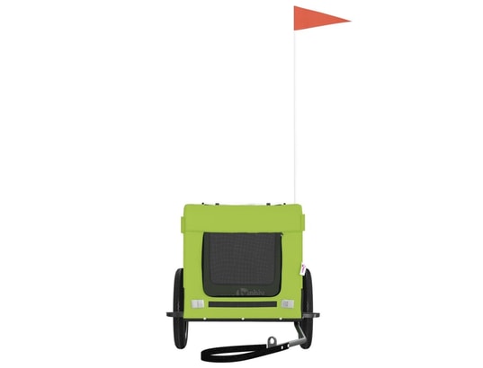 VIDAXL - Remorque de vélo pour chien vert et noir tissu oxford et fer