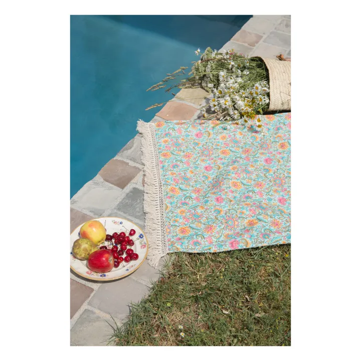 Louise Misha Serviette de plage Lana en coton bio | Vert d'eau