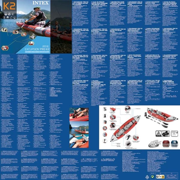 INTEX Oppblåsbar kajakk Excursion Pro 384x94x46 cm 68309NP