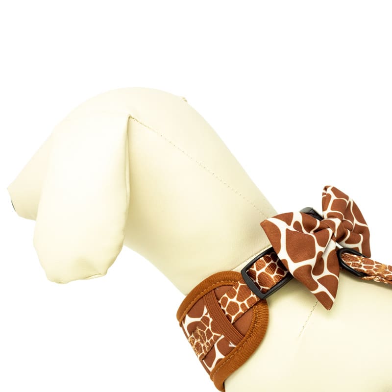 Gravata borboleta candyPet - Fecho de velcro - Gravata borboleta para coleira ou peitoral - Combina com peitoral, coleira e guia - Girafa