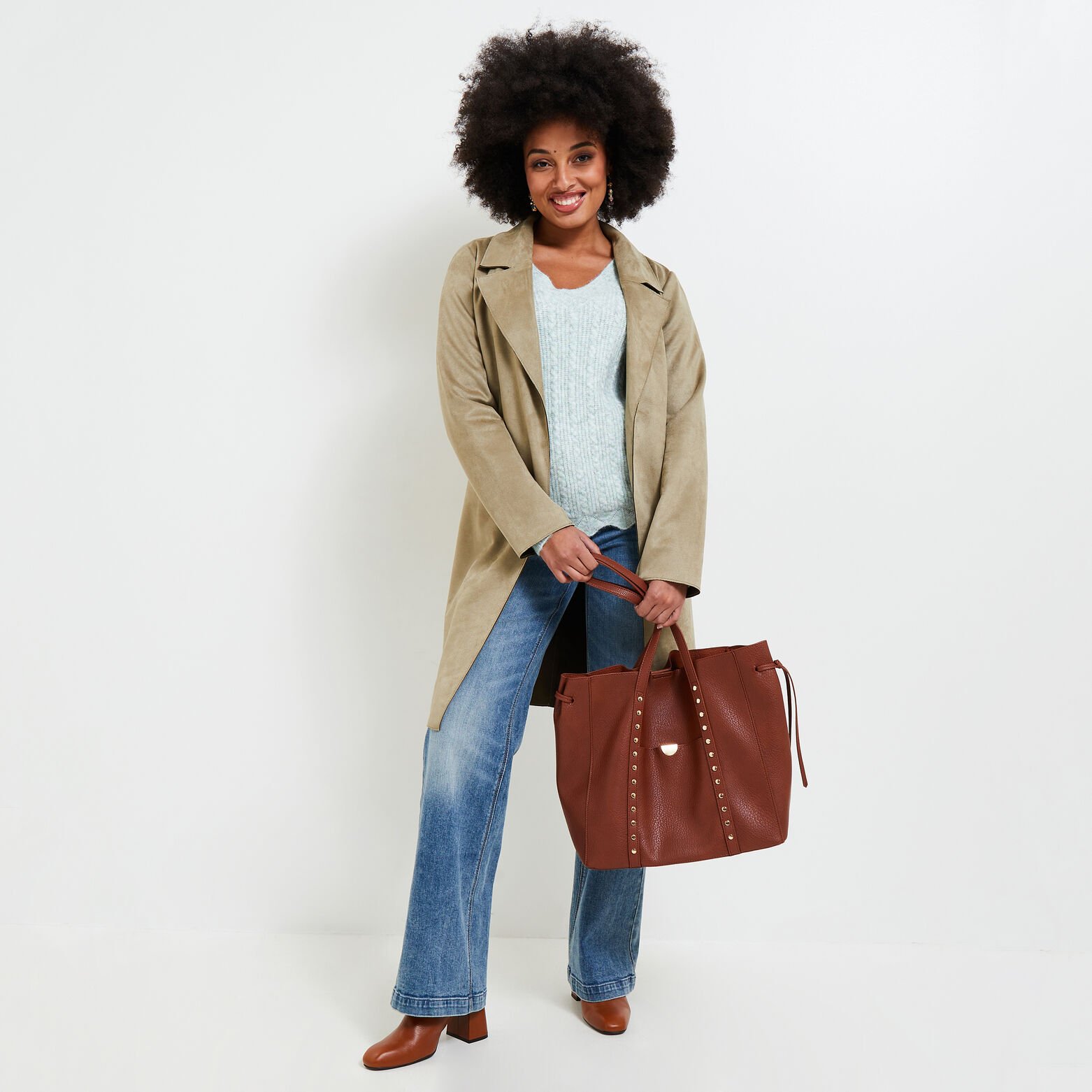 Manteau pardessus suedine femme