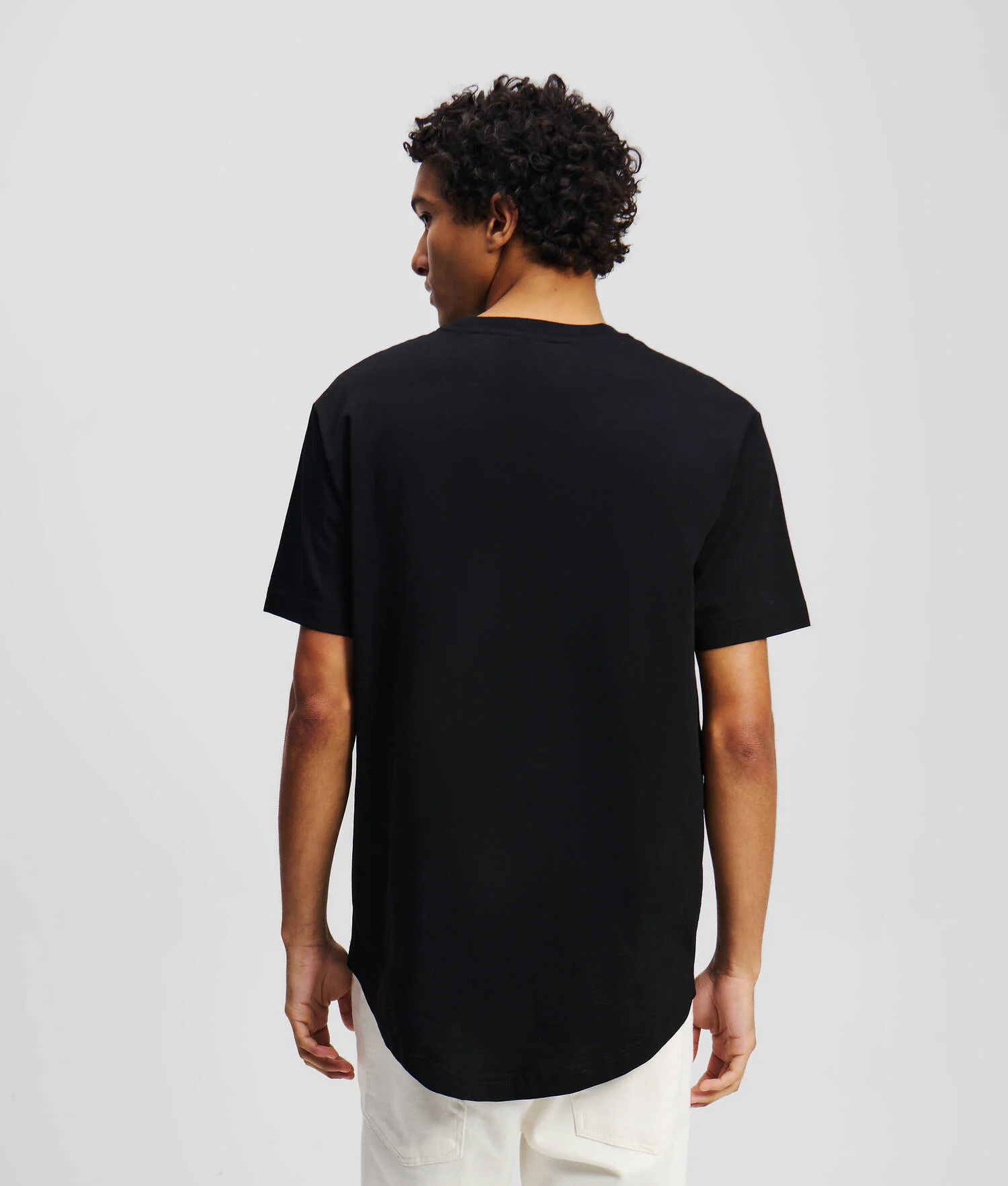 T-SHIRT À OURLET ARRONDI ET MONOGRAMME SHIBORI - Noir