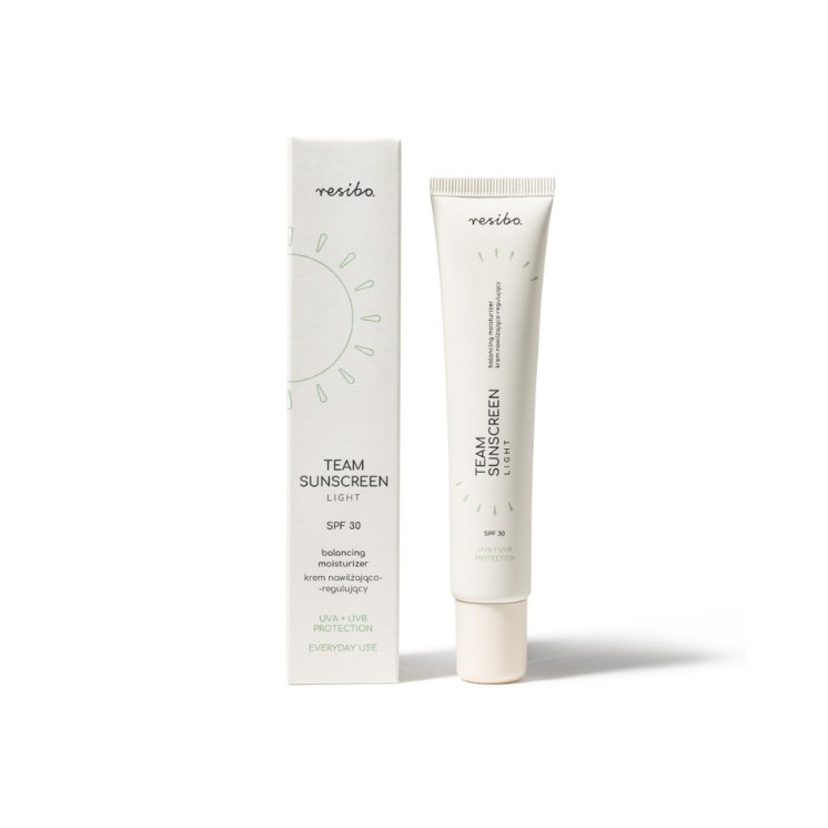 Resibo Team Sunscreen Light Hydraterende en regulerende gezichtscrème SPF30 40 ml