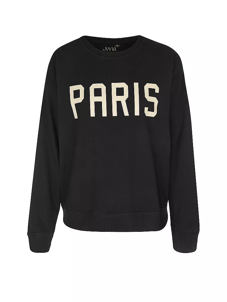 JUVIA Loungewear Sweater PARIS  schwarz